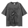 Men's T-Shirts TIDESHEC Men's Oversized T-shirt Graffiti Grip Chain Printed Short-sleeved T Shirt 2022 Summer Cotton Harajuku Men Women Top Tee T221006