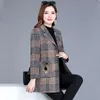 Kvinnors ull blandar uhytgf 5xl L￶s storlek Jacka Kvinnor Plaid Autumn Winter Woolen Coat Women Casual Female Coats Abrigos Mujer Invierno 334 221007