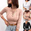 Women's Blouses Streetwear Simple V Neck Long Sleeve T-shirt Blouse Autumn Winter Stripe For Party