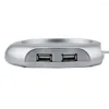Masa Paspasları İçecek Kupası Gümüş 4 Port USB Hub Çay Kahve Kupa Isıtıcı 50 Derece Maks Sıvı Sıcaklık PC Isıtıcı Pad için Elektrik