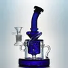 Unieke zware basis waterpijpen tornado recycler rookaccessoires Klein douchekop percolator dab rigs olieligrut bong en bowl wp308