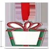 Sublimazione Bianco Bianco Metallo Decorazioni natalizie Trasferimento di calore Ciondolo Babbo Natale Ornamenti per alberi di Natale fai-da-te Regali