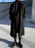 Mężczyźni mieszają Mauroicardi Jesień długi luźne swobodne karmelowe czarne miękkie ciepłe wełniane trencz płaszcz mężczyzn szarfy podwójnie piersi Koreańska moda 221007