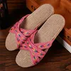 Women Indoor Slippers Home Flax Slides Flat Shoes Slippers Breathable Bedroom Shoes Summer Woman House Floor Lovers