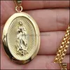 Pendant Necklaces Virgin Mary Pendants Neckalce Gold Sier Stainless Steel Round Necklaces For Men Women Jewerly 242 R2 Drop Delivery Dhw4H