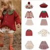 Pullover KS Kids Sweaters Cute Baby Super Lovely Winter Brand 2022 Winter Strawberry Design Clothes and Dress Baby Girl Warm Clothes L221007