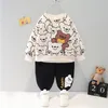 Clothing Sets Children s clothing baby long sleeve two piece set 1 4 year old girl spring and autumn cartoon leisure sports suit 221007