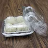Tek kullanımlık bardaklar 100 adet plastik kutu ambalaj kutuları kapak şeffaf 4 ızgara tükenmiş gıda kapları Meyveler için Cake 221007