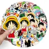 50 pièces anime une pièce manga luffy graffiti autocollants pour bricolage bagages ordinateur portable planche à roulettes moto vélo autocollants