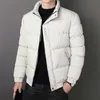 Mode coréenne hommes coton rembourré vestes bouffante hommes Streetwear fente coupe col montant tendances nouveaux hommes chaud épaissir