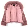 Penhas femininas Faux Whole Leather Rex Rabbit Coat Coat Women Winter Collar Young Style 221006