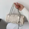 Bolsos de noche 2022 de moda de alta calidad para mujer, bolso de hombro con cadena de perlas, bolso de mano a la moda, cilindro de mano de mensajero