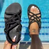 Sandals Women Summer Summer Flat Apen Toe 2022 Moda Solid Color Plus Size Outdoor Beach Sandalias de Mujer Sapatos para 43