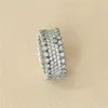 Femmes Filles Full CZ Diamond Band RING 925 Bijoux de mariage en argent sterling avec boîte d'origine pour Pandora Sparkling Bagues de fiançailles