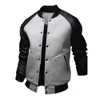 Chaquetas para hombre Otoño Invierno Venta Chaqueta de béisbol para hombre Bolsillos grandes y mangas de cuero Chaqueta deportiva informal con cuello levantado 221006