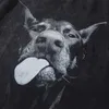 Men's T-Shirts 2022 Men Gothic T-shirts Hip Hop Streetwear Letter Dog Printed Punk Tops Summer Vintage Washed Oversized Short Sleeve T Shirts T221006