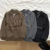 Kadın takımları blazers Koreli moda zinciri kuşaklı blazer ceket kadınlar sokak kıyafeti vintage uzun kollu gevşek takım katlar bahar gündelik tasarım dış giyim 221007