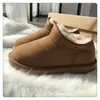 2023 Classic Warm Boots Snow Boot Enkle Boots Dames Mini Half Winter Full Fur Fluffy Furry Satijnen Booties Slippers US4-12 aanpasbare kleuren