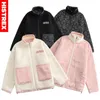 Herrar ner parkas histre reversible jacka män tjock lambool yttre kläder vinter varma fleece rockar koreanska stand collar parka kvinnor 221007