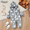 Pagliaccetti Inverno Vestiti per bambini Patchwork Bambini Toddler Cartoon Ragazzi Sleepwear Fleece Zipper Pagliaccetti per bambini caldi Tute per bambini 221007