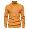 EBaihui Autumn och Winter Mens tröja Solid Color Turtleneck Casual Long Sleeve Man