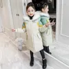 Płaszcz 30 Zimowe dzieci odzież bawełniana kurtka nastolatka ciepła sztuczna odzież wierzchnia strój dziecięce dziewczęta z kapturem ubrania 4 15 lat 221007