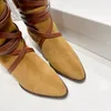 Дизайнерские сапоги женские ботинки Martin Boot Обувь Осень Зимняя пустынная ковбойская модная кашемирные ремни 5 Колорная медаль тяжелая подошва
