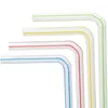 Gobelets jetables Pailles 1000/2000 Pcs Plastique Flexible Rayé Multicolore Paille 8 pouces de Long 221007