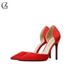 Chaussures de robe GOXEOU Femmes Pompes Satin D'Orsay Bout pointu Talons hauts Fête de mariage Sexy Ball Fashion Office Lady Chaussures Taille 32-46 T220927