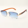 Nowe okulary przeciwsłoneczne C Hardware 3524012 z pomarańczowymi drewnianymi patykami i soczewkami 56 mm dla unisex