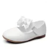 Platte schoenen Little Baby Girls Leather Bowknot Child Kids Princess Cocktail Party For Dance Wedding 2 3 4 5 6T