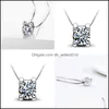 Pendant Necklaces Fine 30% 925 Sterling Sier Woman Zirconia Crystal 0.8X0.8Cm Pendant Water Necklace Wedding Jewelry Drop Delivery 20 Dhv4M
