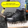 Çizmeler Yüksek Kaliteli Kış Erkek Çelik Burunlu Güvenlik İş Ayakkabısı Delinmez Peluş Sıcak 221007