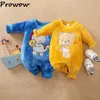 Rompers Prowow Soft Warm Flanell Baby's Rompers Cartoon Bear Jumpsuit For Kids Spädbarn Baby Winter Clothes For Borns Pyjamas 221007