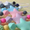 Bomboniera per bambini Clip per ciuccio Perline in silicone Clip a stella Porta succhietto carino Capezzolo per neonati Massaggiagengive Giocattoli da masticare per neonati Accessori per l'alimentazione JNB