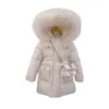 Down Coat Korean Autumn Winter Girl Parkas Waterproof Shiny Warm Long Outterwear 5 14 år Kids Teenage Jacket Outfit 221007