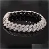 Chaîne à maillons personnalisée or Bling diamant hommes cubain lien chaîne bracelet glacé zircon cubique gourmette bracelet chaînes bijoux gars Dhbwv