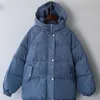 Down Down Parkas Syiwidii ​​Jaqueta de inverno de outono espessa casaco quente com um capô de luta de rua de grande tamanho azul cáqui parka elegante e elegante roupa 221007