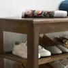 Rangement de vêtements, tabouret de changement de chaussures d'entrée en bois massif, porte de maison, peut s'asseoir sur le bout du lit, siège de carte multifonctionnel Sho