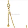 Chaînes Rose Gold Shine Curb Chain Collier Femme Clavicule Fit DIY Pendentif Usine Vente Directe Blanc 3417 Q2 Drop Livraison 2021 Jewel Dhukb