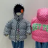 Piumino Moda Stile coreano Giacca per bambini Design scozzese Con cappuccio Addensare Abiti invernali caldi per ragazze e ragazzi 221007