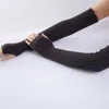 Knie -pads 2022 Dames stretch Vingelloze handschoenen met lange mouwen Warme gebreide wanten Armguards
