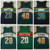 Maillot de basket-ball rétro Shawn 40 Kemp Gary 11 Payton Throwback Vert Rouge Cousu Maillots vintage pour hommes