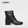 Boots 2022 Women Fashion Tabi Shoes Genuine Leather Ankle Boots Chunky Heels Low Heels Woman Boot Luxury Design Fashion Split Toe 1336036