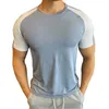 Homens camisetas Homens correndo manga curta t-shirt secagem rápida camiseta masculino ginásio fitness musculação jogging tees tops spandex roupas elásticas t221006