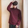 Sweaters 5XL Men Turtleneck Thick Knitted Pullover Winter Male High Turtle Neck Plus Size Mens Coats Black White Red 4XL Y2210