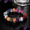 Charm Bracelets Handmade Jewelry Colorf Charm Bracelets Natural Stone Energy Volcanic Yoga Bangle For Women Men Party Club Decor 1208 Dhdsj