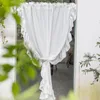 Curtain Korean Translucent White Gauze Living Room Bedroom Balcony Bay Window Fairy Lotus Leaf Princess Wind