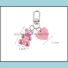 Nyckelringar Fashion Harts Colorf Heart Bear Key Chain Cute Cartoon Animal Keychain for Woman Letters Car Keyrings Diy Bag Purse Bdehome Dhzne