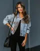 Jaquetas femininas Molan Leopard Woman Jacket Jacket vintage Casaco de outono de manga longa Singal Basted casual Jean Outwear Feminino Chic Top 221007